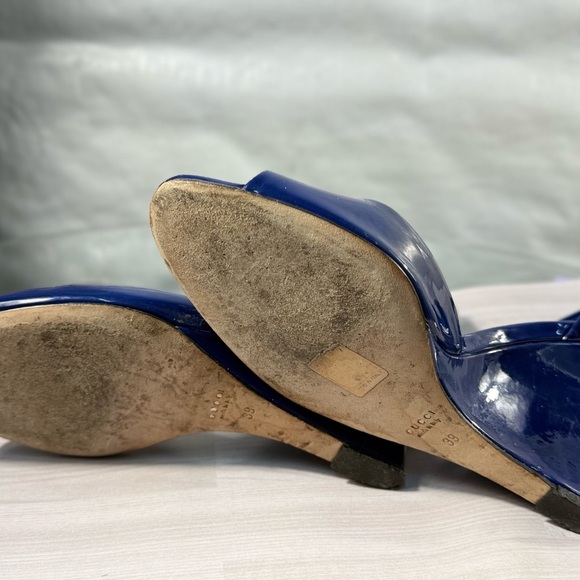Gucci Blue and Silver Wedge Sandals - Picture 7 of 8